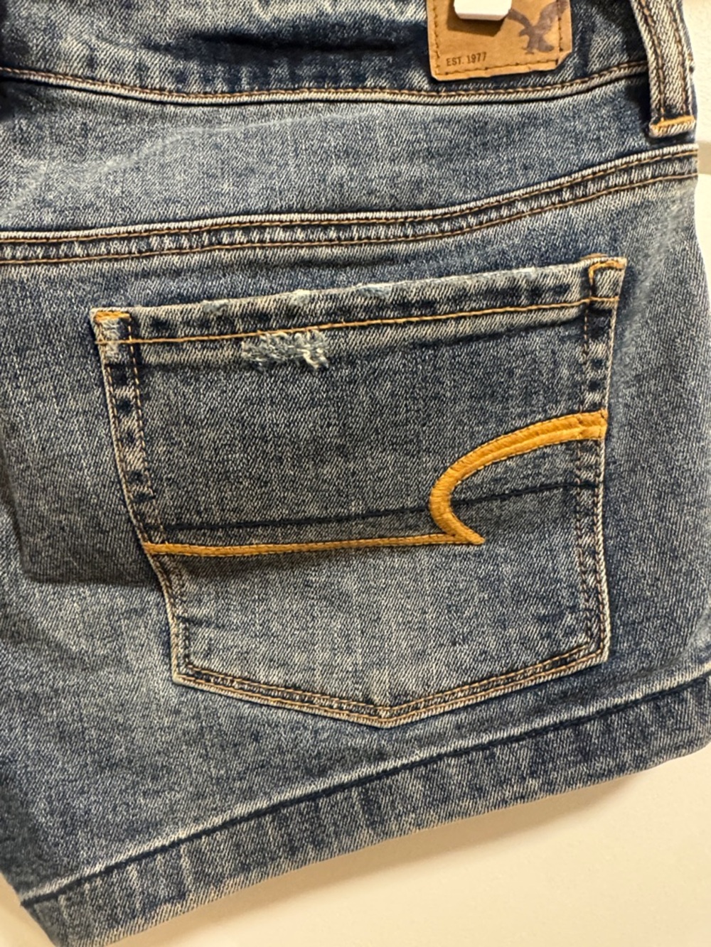 American Eagle Outfitters Faded Blue Denim Cutoff Shorts - Picture 6 of 8